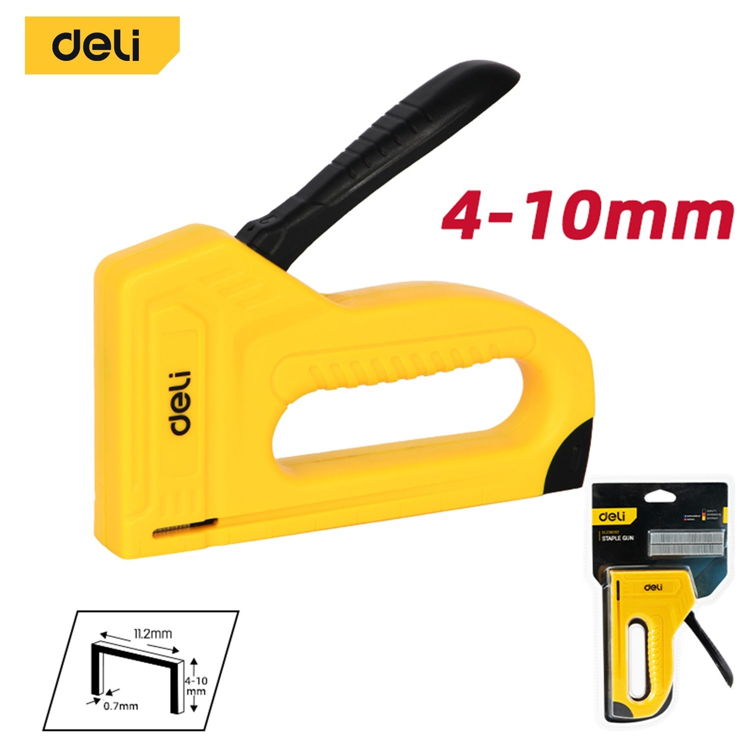 МебельныйстроительныйпластиковыйстеплерDeliDL238002+300скоб(D-скобытип53А,размер4-10)