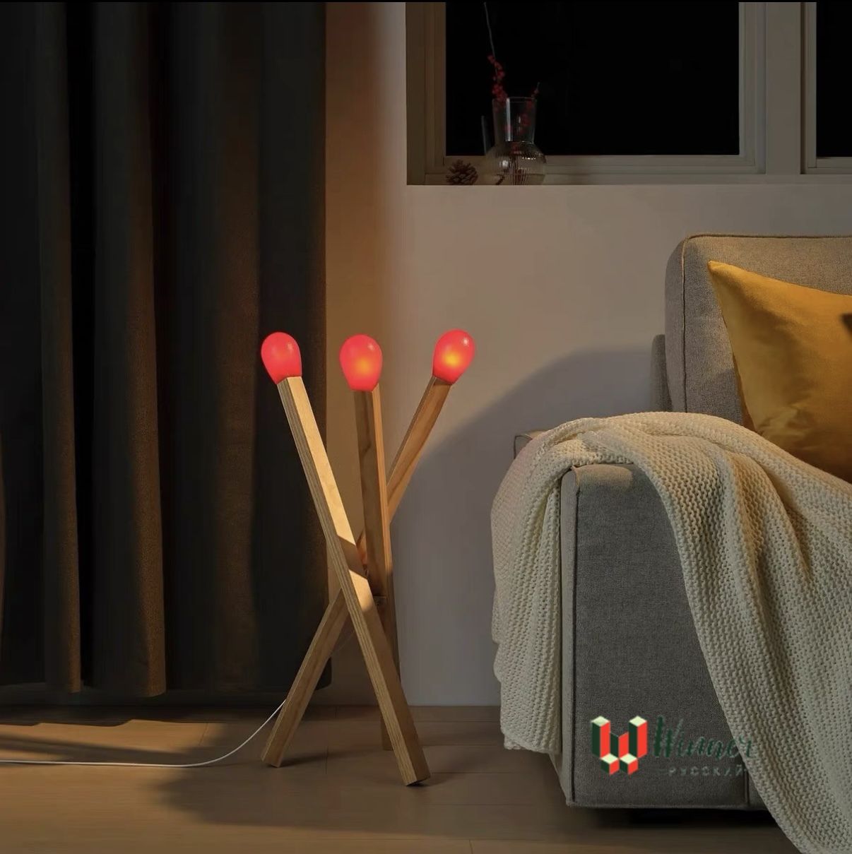 IKEA STRALA LED Торшер в форме спички купить на OZON по низкой