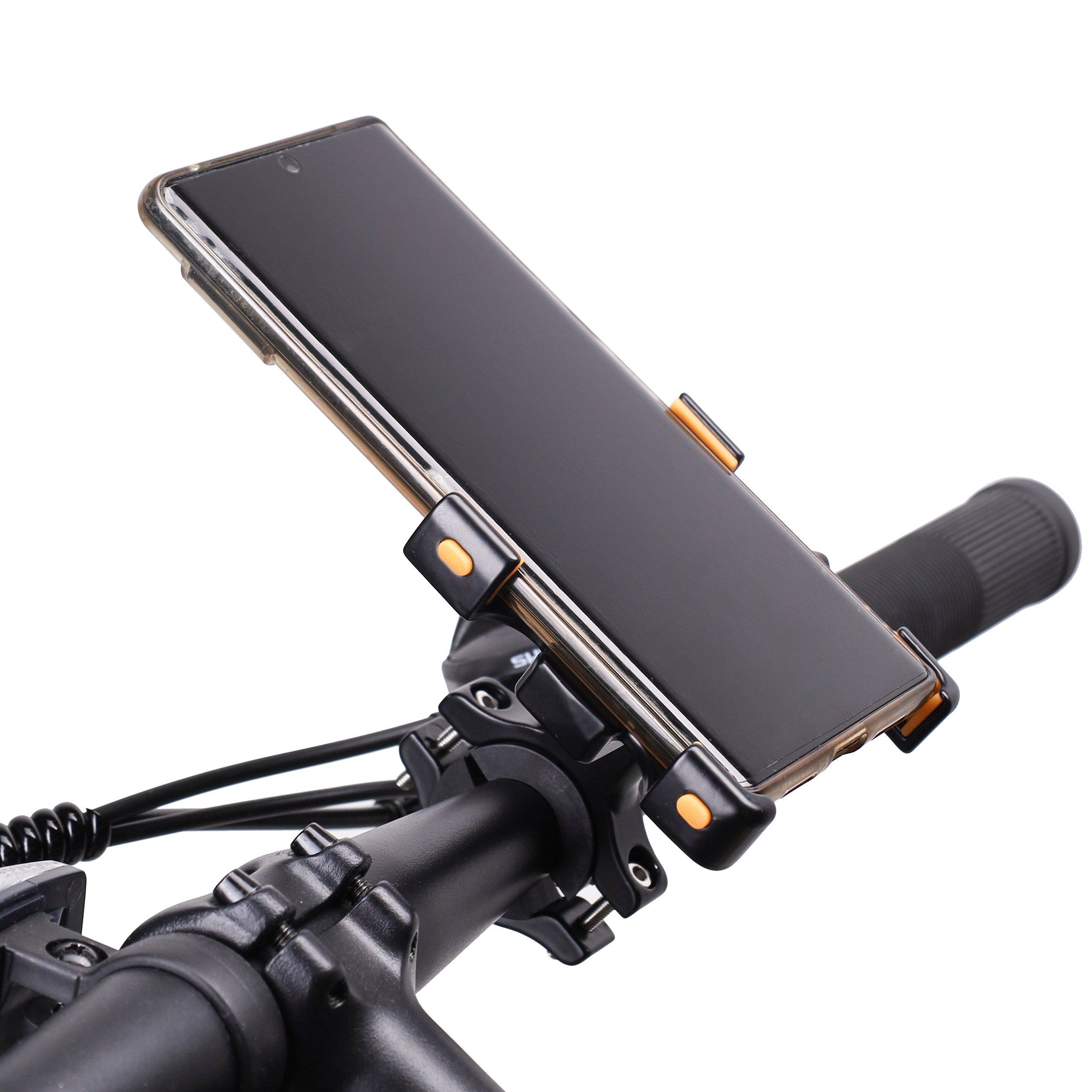 Поворотный держатель для телефона на руль велосипеда COMIRON KRAFTBIKE BG-2965, алюминиевый, черный Поворотный держатель для телефона на руль велосипеда COMIRON KRAFTBIKE BG-2965, алюминиевый, черный