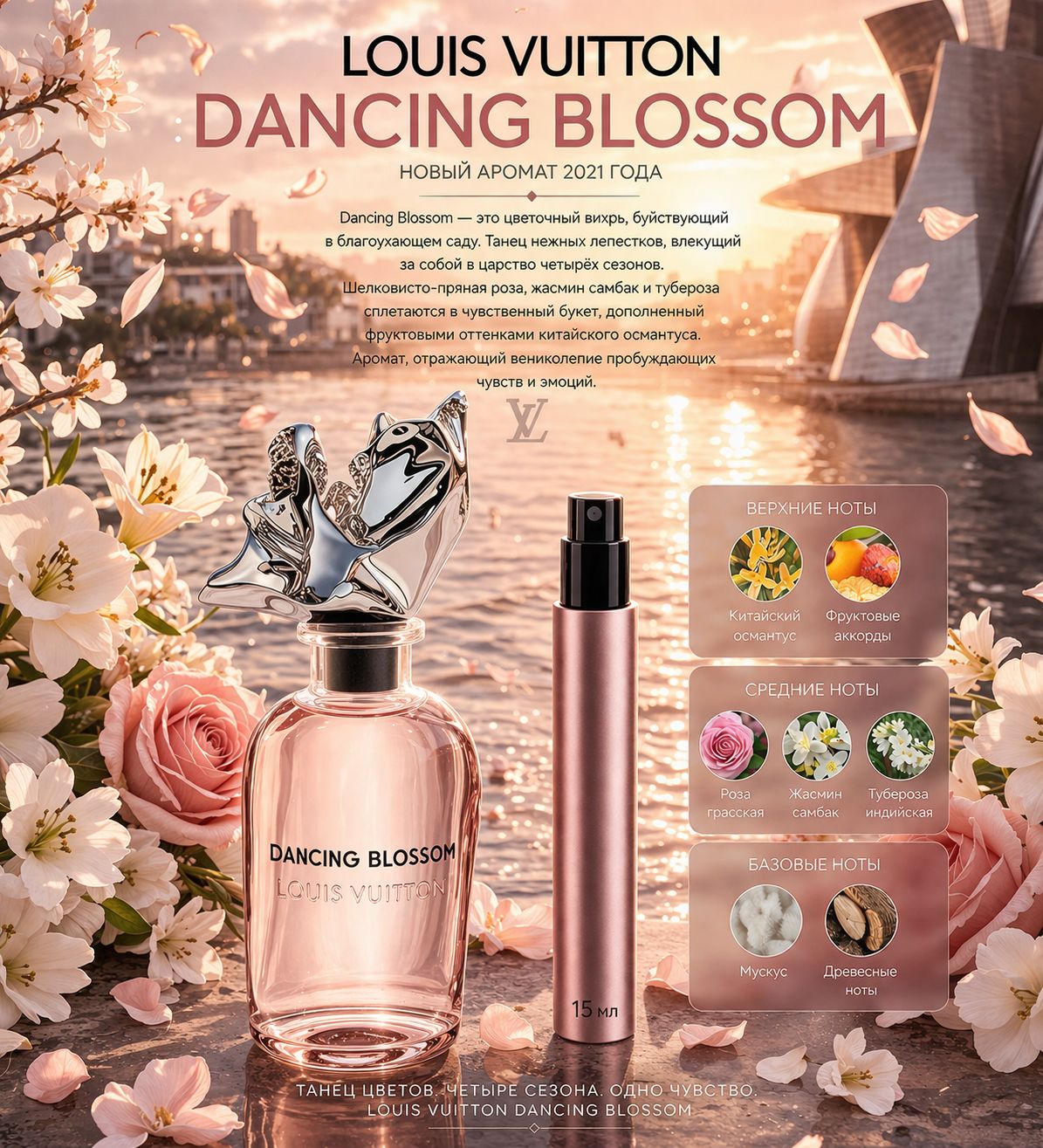 Louis Vuitton DANCING BLOSSOM Парфюмерная вода унисекс 15 мл Отливант купить