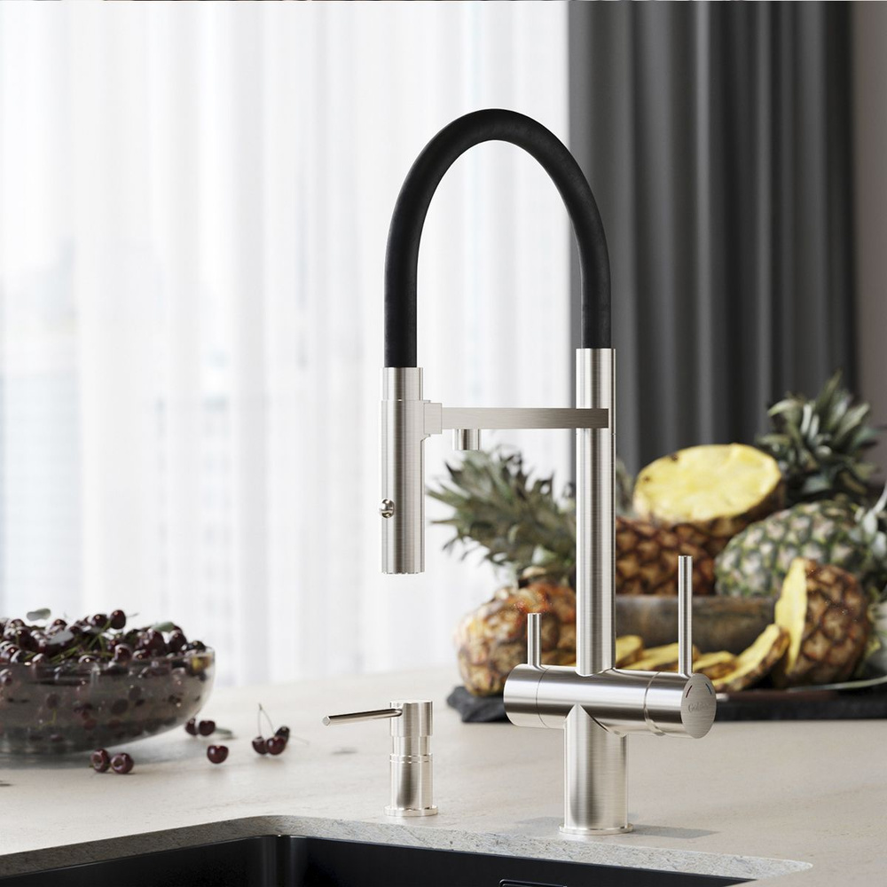 Смеситель для кухни с гибким изливом и краном под фильтр для питьевой ...