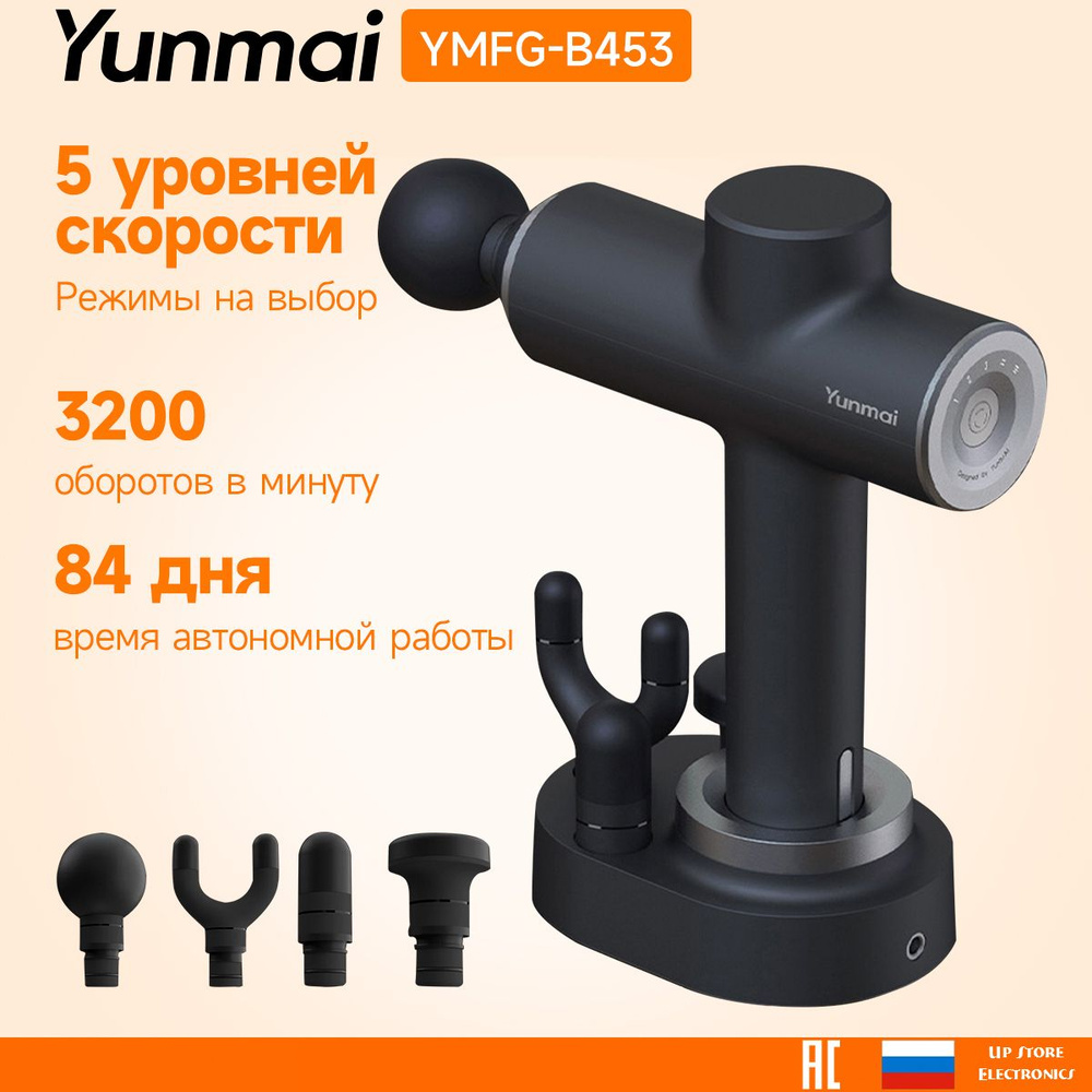 Перкуссионный массажер Yunmai Fascia Massage Gun YMFG-B453 (Русская версия) NEW 0308 Умный режим массажа #1