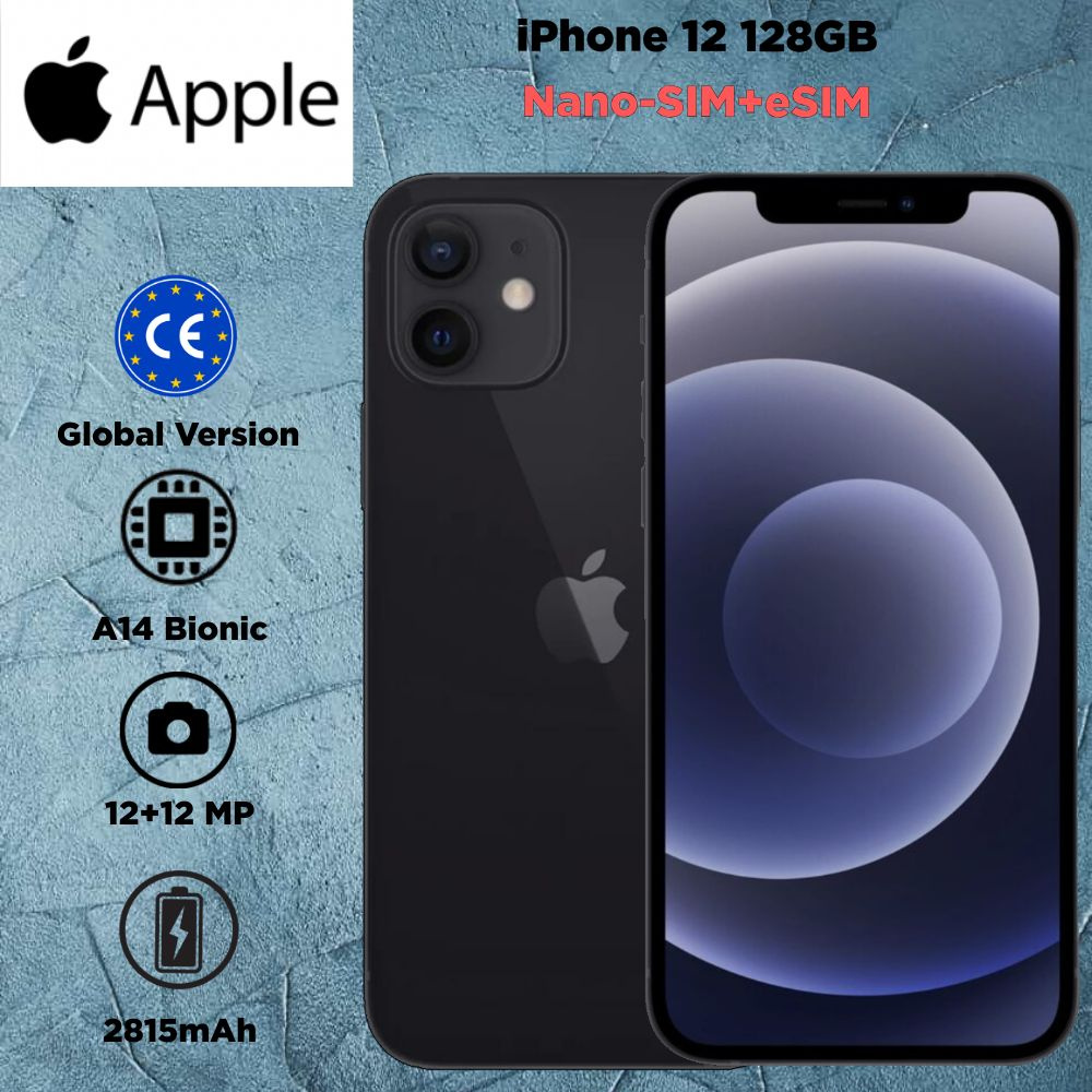 Apple Смартфон iPhone 12 Global 4/128 ГБ, черный