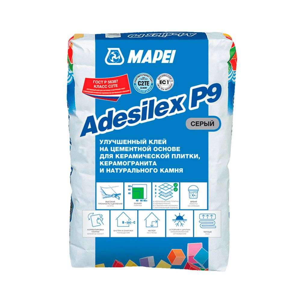 Клей для плитки Mapei Adesilex P9 серый 25кг 006125 #1