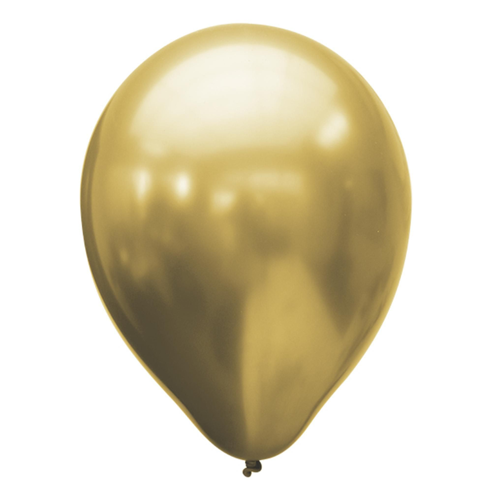 Воздушный шар 5"/13см Хром PLATINUM Gold 100шт #1