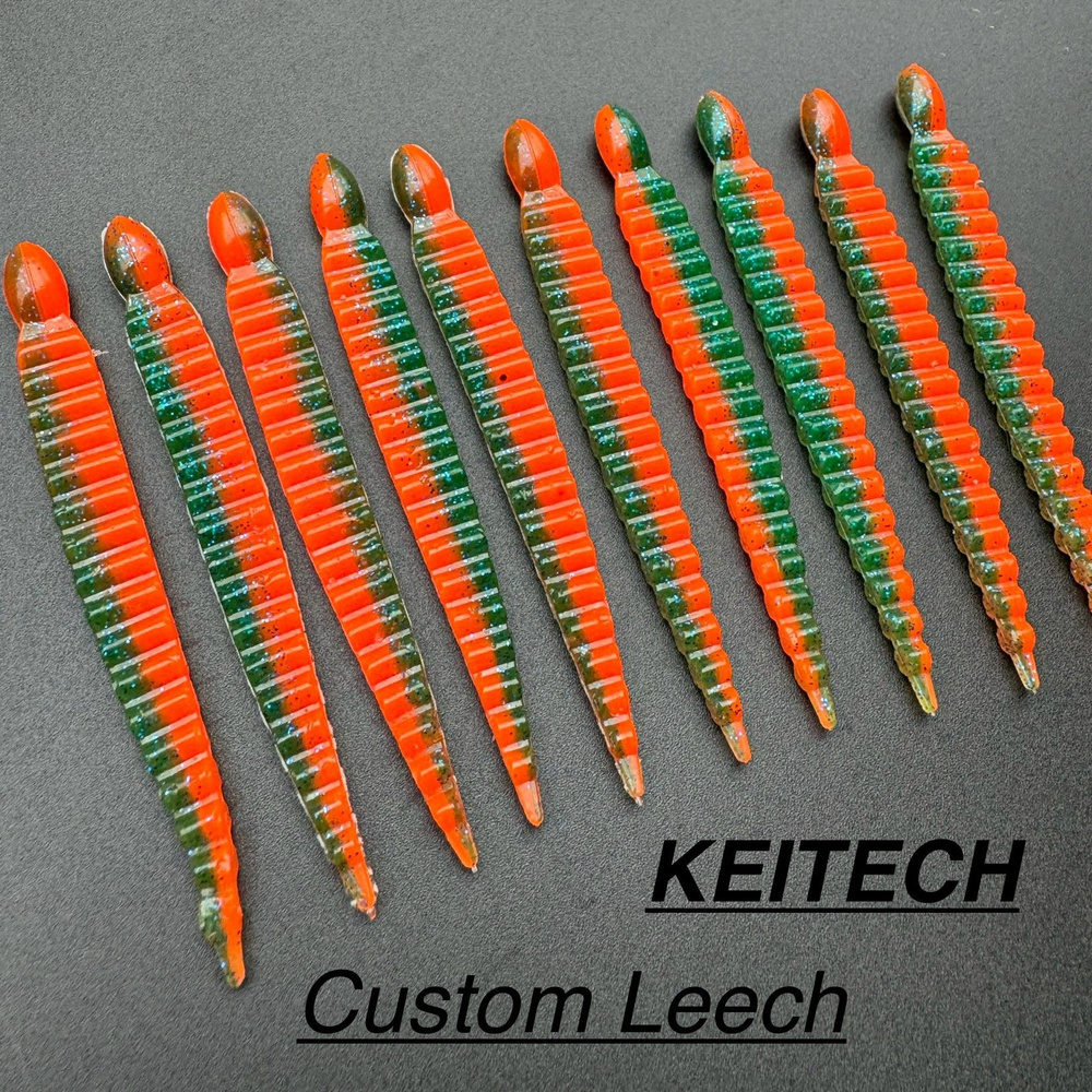 Силиконовая приманка KEITECH Custom Leech 8 см (упаковка - 10 шт) на окунь, щуку, судак  #1