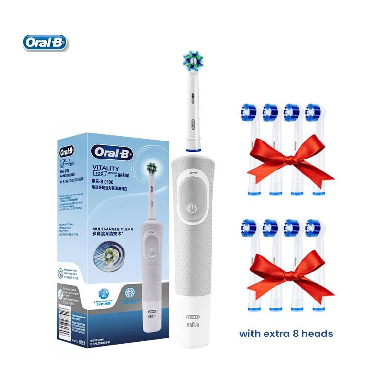 Oral-B Электрическая зубная щетка oral-b d12 vitality электрическая зубная щетка, белый, светло-серый #1