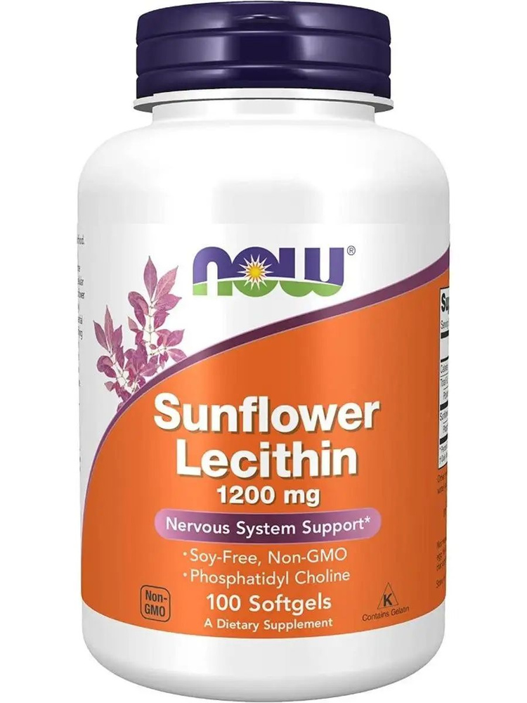 подсолнечный лецитин NOW Sunflower Lecithin 1200mg 100 softgels #1