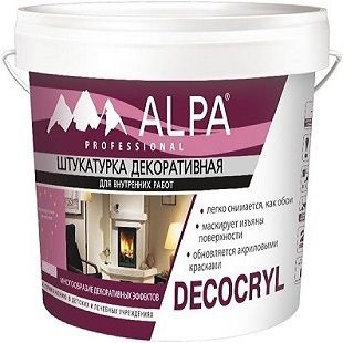 Декоративная Штукатурка Alpa Decocryl 15кг Фактурная для Внутренних Работ / Альпа Декокрил  #1