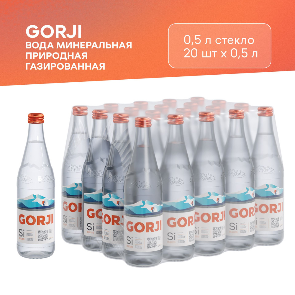 Вода минеральная природная газированная GORJI 0,5 л стекло 20 шт.  #1