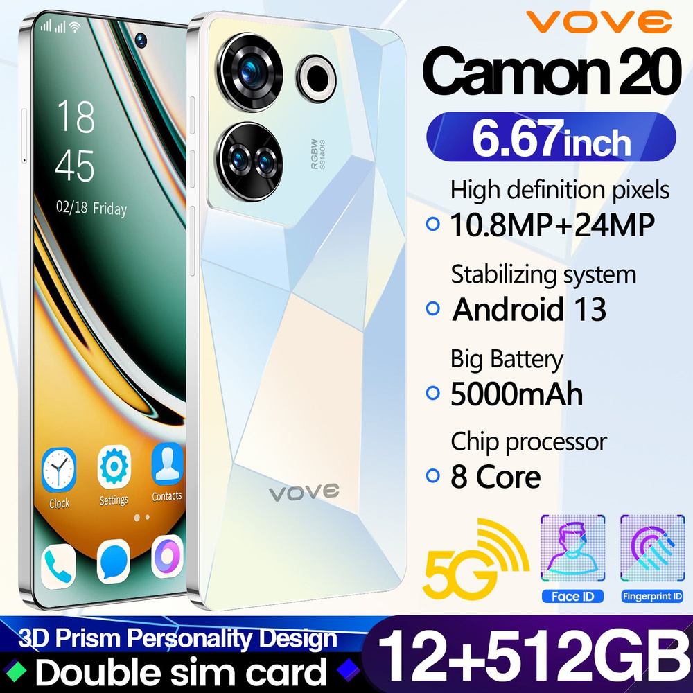 Смартфон Camon 20 абсолютно новый оригинальный мобильный телефон, телефон с официальной гарантией качества, 12GB+512GB большой памяти, 18 миллионов пикселей ультравысокой четкости, 3.36GHZ очень быстро работает Note30 - купить по выгодной цене в