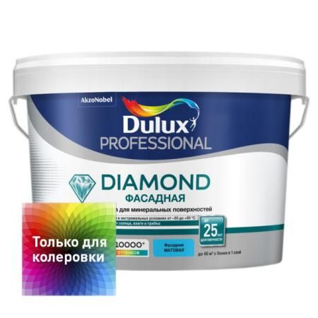 Краска Dulux Professional Diamond Фасадная Гладкая мат BC 2,25л #1