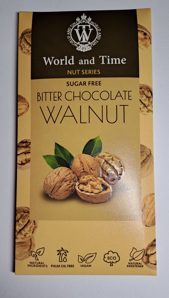 Шоколад "Nut Series" горький без сахара с грецким орехом, 65 гр., World&Time  #1