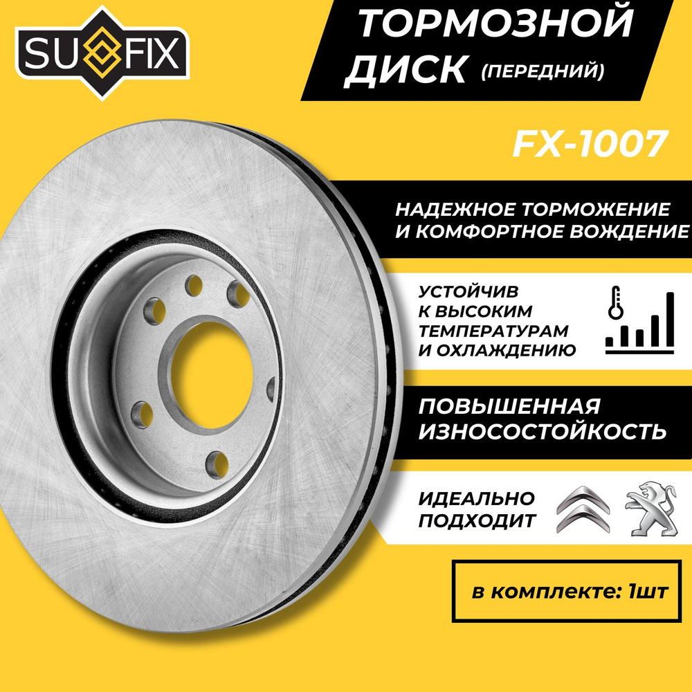 Тормозной диск Ситроен С4 Передний Ситроен С5 С3 Берлинго Пежо 207 307 ...