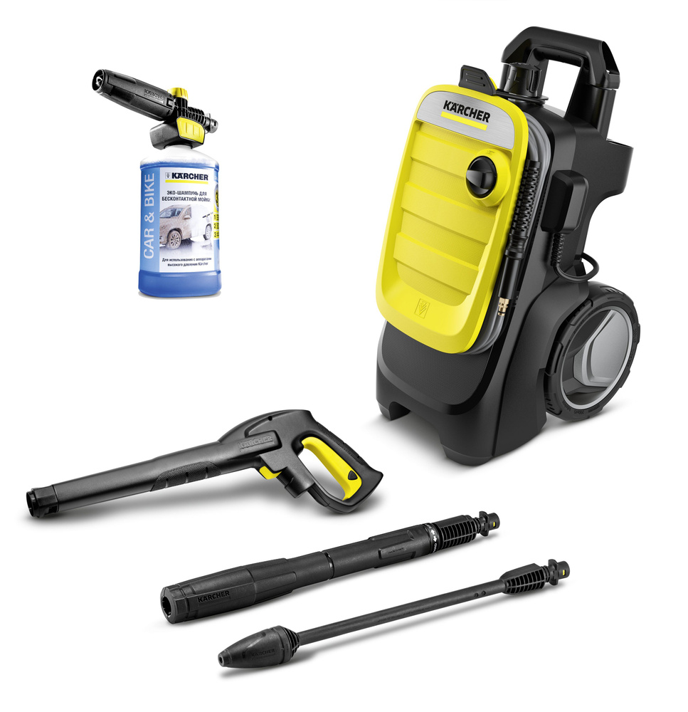 Мойка высокого давления Karcher К 7 Сompact Set 8.440-669.0 с пенной  насадкой и специальным чистящим средством, производительность 600 л/ч,  мотор с водяным охлаждением - купить в интернет-магазине OZON с доставкой  по России (1506344602)