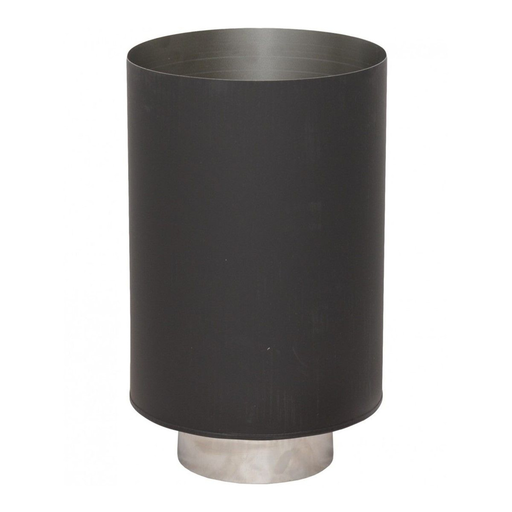Стакан для дымохода КПД черный, сталь 0,7 мм, нерж 1 мм, 120/200 мм  #1