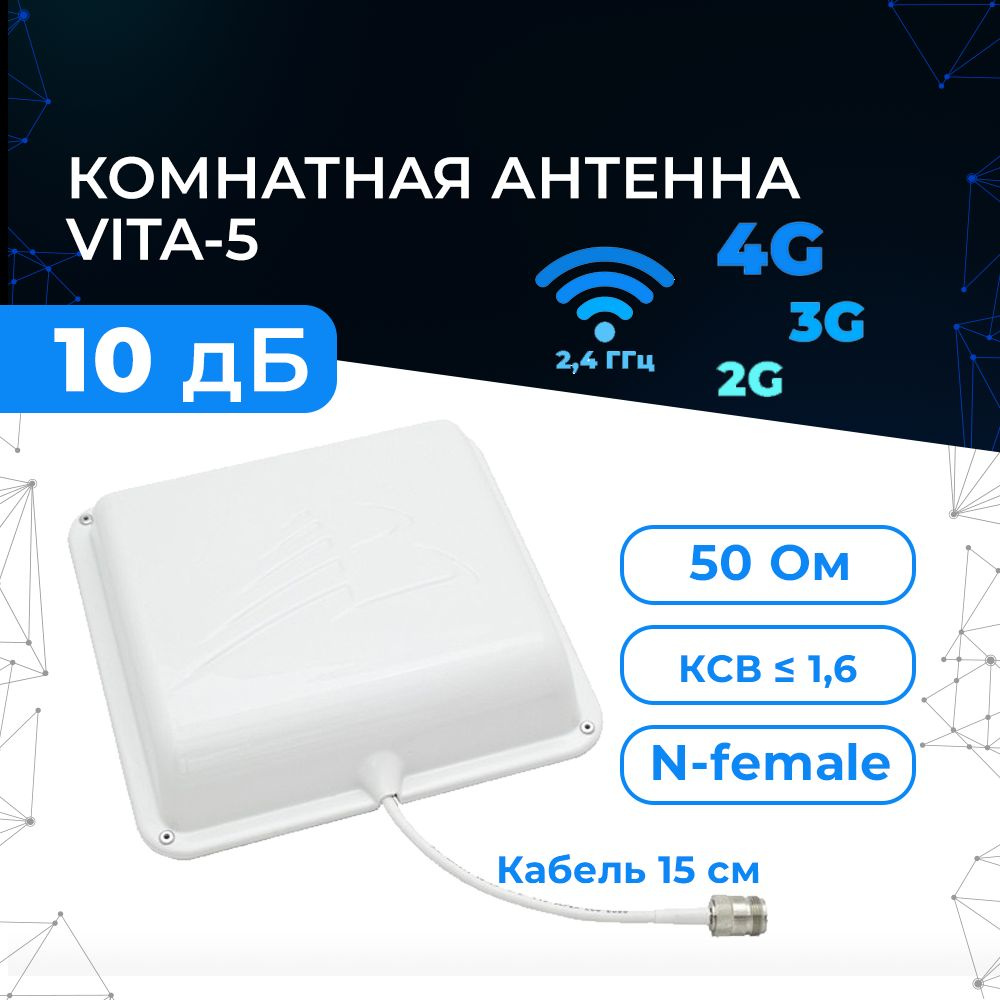 Панельная антенна Baltic Signal VITA-5 для сотового усилителя GSM/3G/4G.  Балтик Сигнал Вита-5.