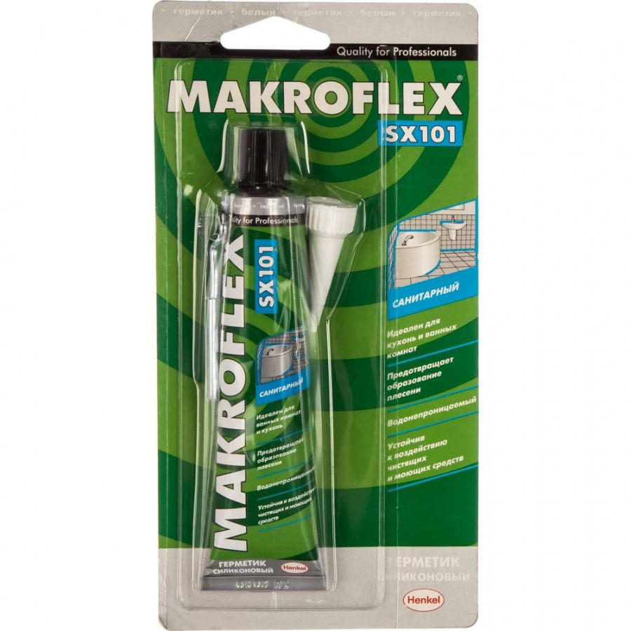 Герметик силиконовый санитарный Makroflex SX101 белый 70 мл. #1
