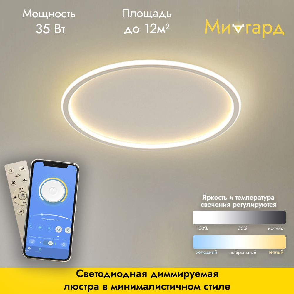 Люстра потолочнаяМидгард8166, LED - купить по выгодной цене в  интернет-магазине OZON с доставкой (635232963)