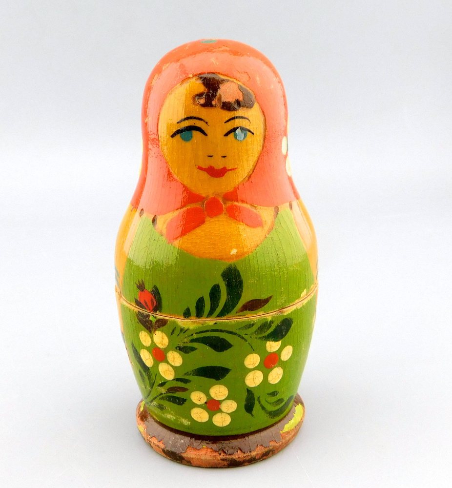 Матрешка 9,5 см дерево роспись СССР купить по низким ценам в интернет ...