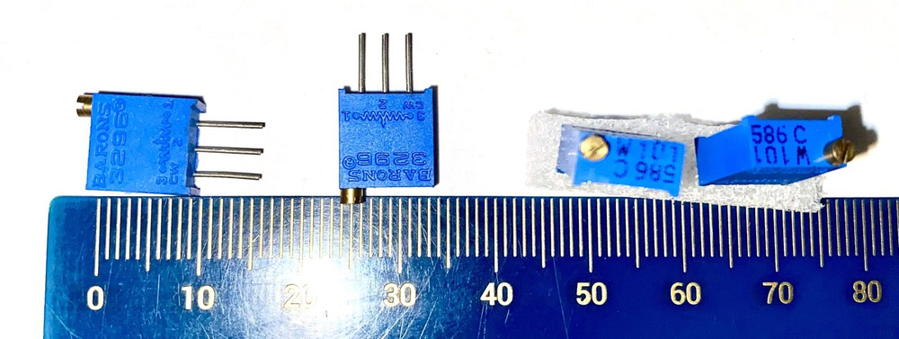 Резистор подстроечный многооборотный 3296-1-101, 100 Ом, 4 штуки ...