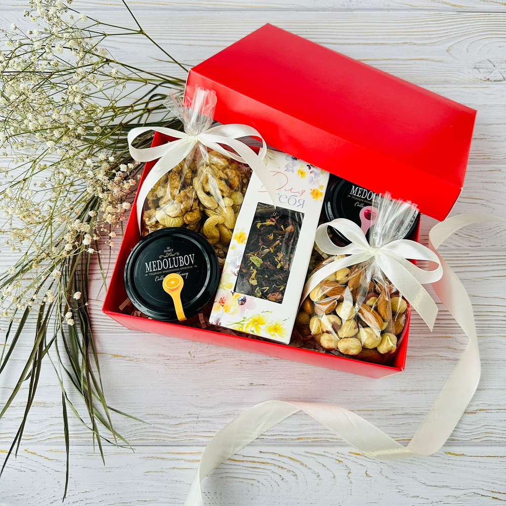 Подарочный набор "Моменты радости", орехи, чай, мёд-суфле, День рождение  #1