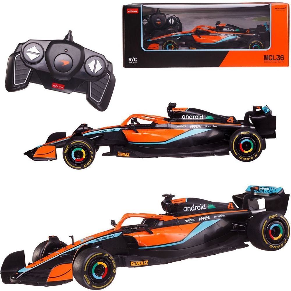 Машина р/у 1:18 Формула 1 McLaren F1 MCL36, 2,4G, цвет оранжевый, комплект  стикеров., 31.3*11.3*6.9