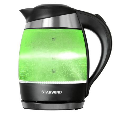 Электрочайник Starwind SKG2213 зеленый 1.8 л, 2200 Вт, скрытый нагревательный элемент, фильтр, материал #1