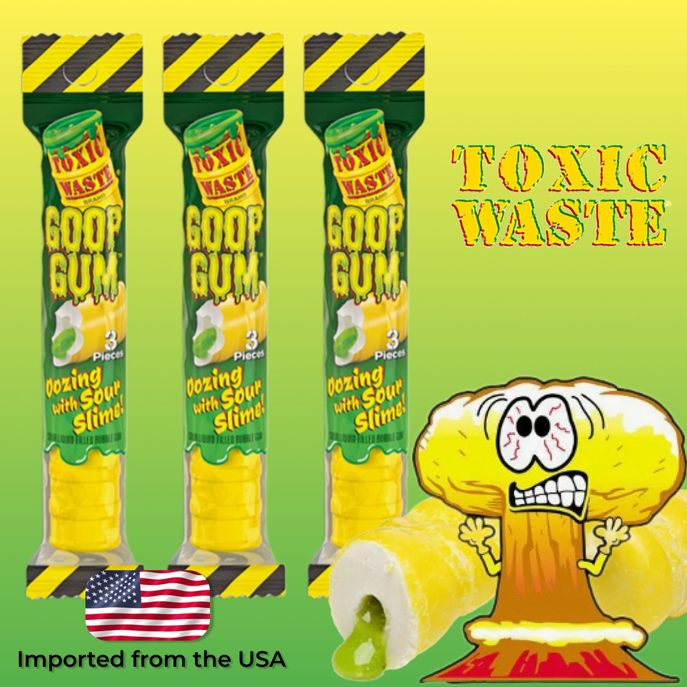 Toxic Waste Кислая Жевательная резинка Toxic Gum, 3 x 43,5 гр. #1