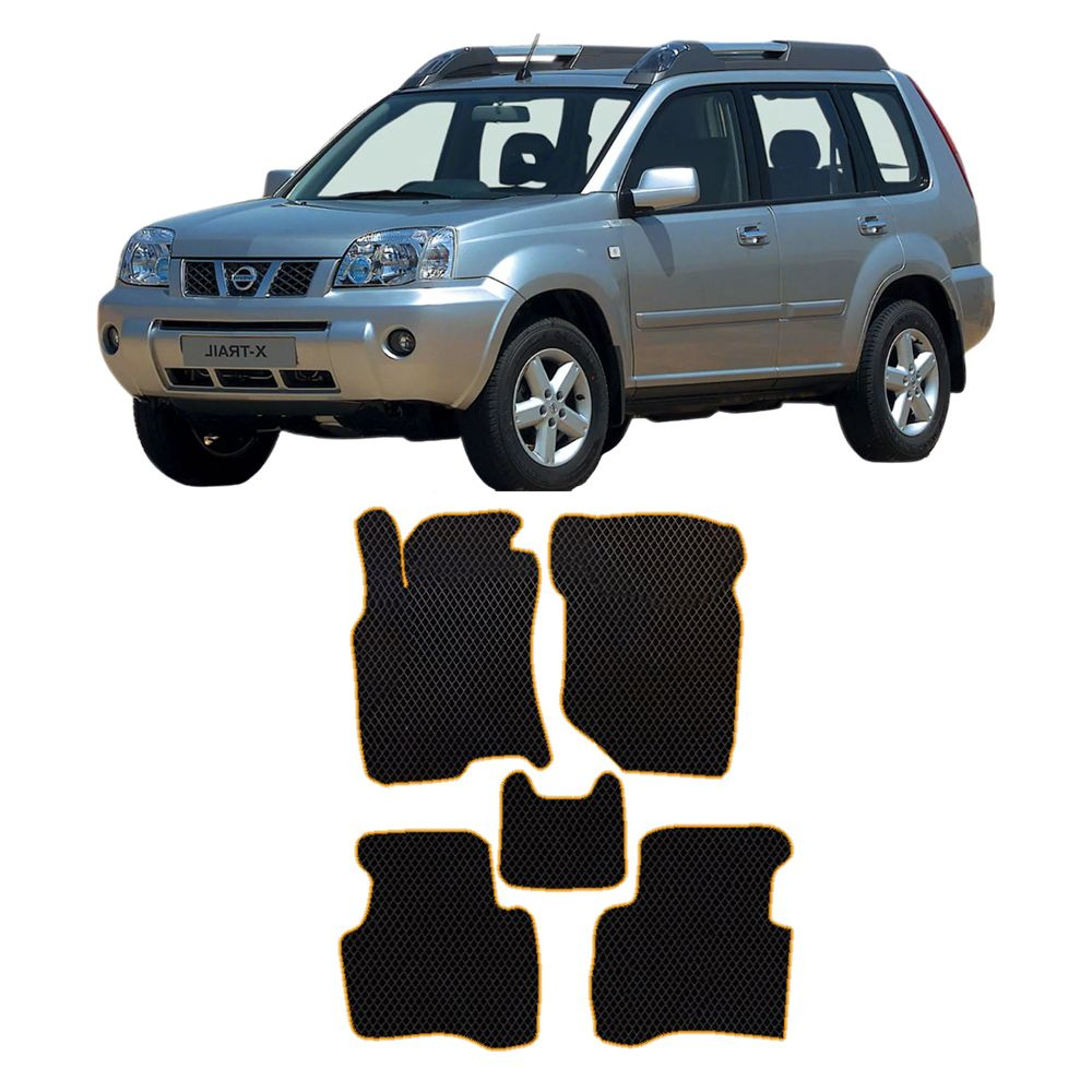 Коврики в салон автомобиля NISSAN X-TRAIL T30 2000-2007, цвет оранжевый -  купить по выгодной цене в интернет-магазине OZON (260346529)