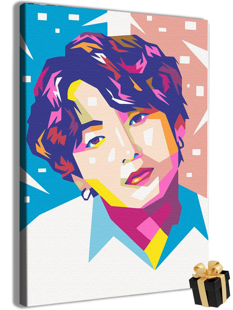 Картина по номерам BTS K-POP поп-арт pop-art холст на подрамнике 40х60 см  #1