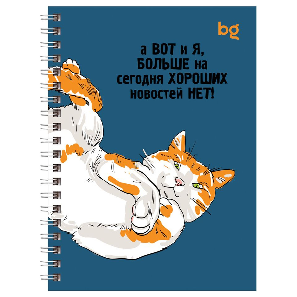 Записная книжка А6 80 л., на гребне BG "Цитата дня", матовая ламинация, выб. лак, твердая обложка  #1