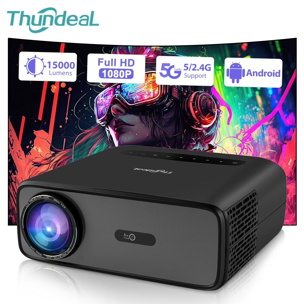 ThundeaL Проектор TD97Pro Версия для Android LED проектор родной 1080P Full  HD видеопроектор 4K фильм домашний кинотеатр, 1920×1080 Full HD, 1LCD, ...