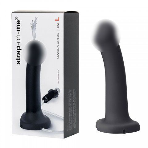 Strap-On-Me Фаллоимитатор Dildo Semi-Realistic с функцией эякуляции, черный (L - 19.6 см х 3.6 см)  #1