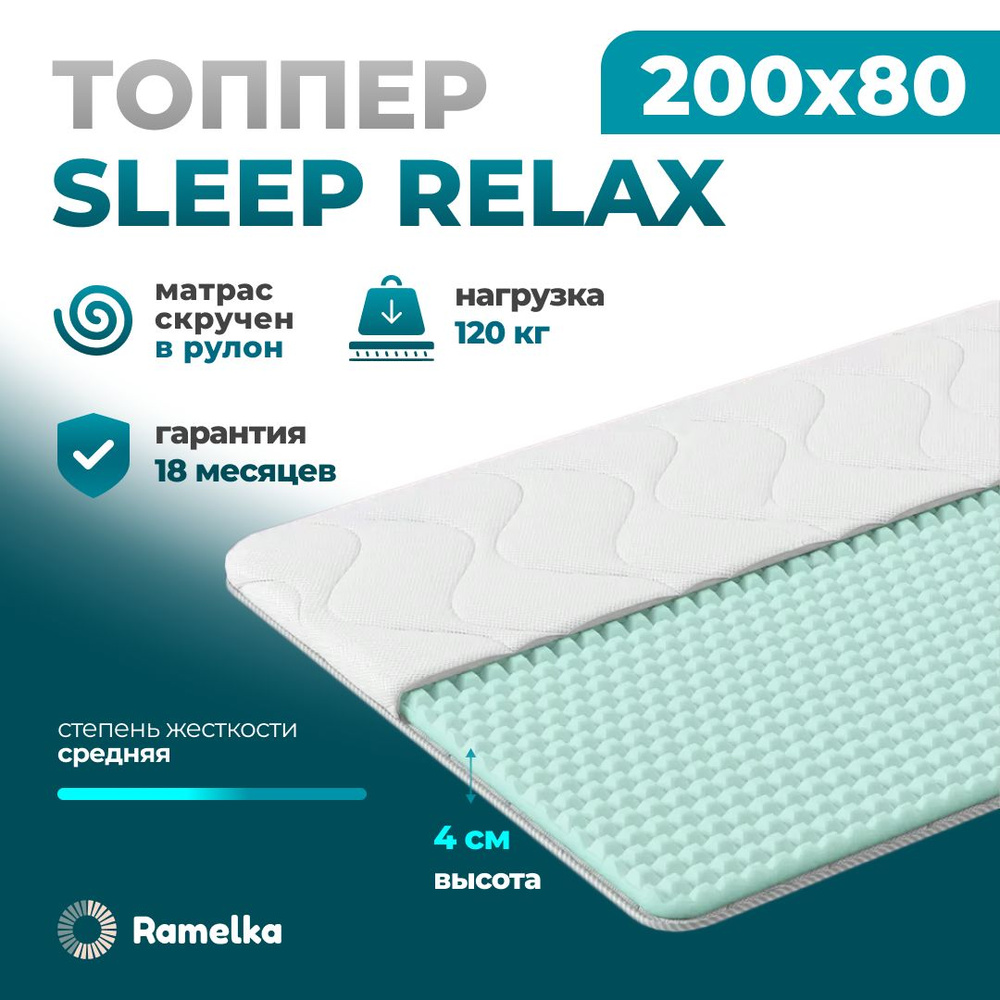 Ramelka Mattress Топпер-наматрасник, Беспружинный, 80х200 см #1