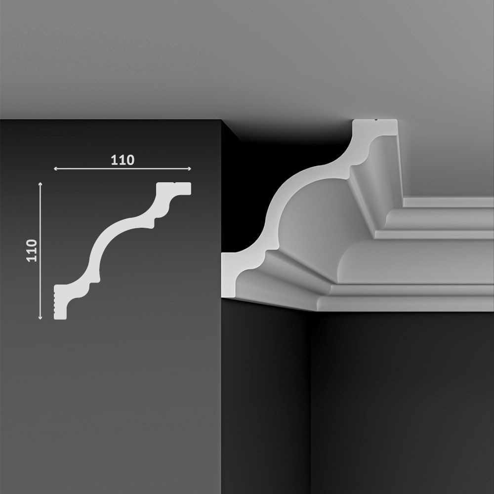 Плинтус потолочный пенопласт XPS Decostar (Декостар), 110х110х2000 мм, SG-110/110  #1