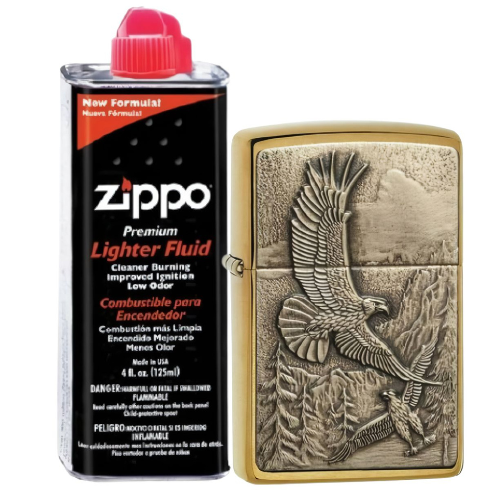 Бензиновая зажигалка ZIPPO 20854 Eagles + бензин Zippo 125 мл 20854-3141 #1