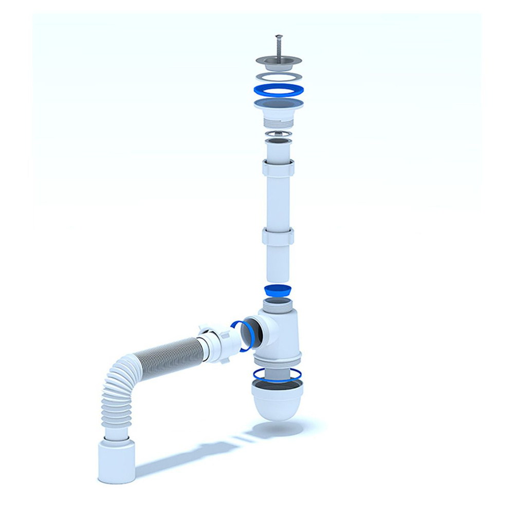 Сифон для раковины Ани Пласт 1 1/4*40 с гибкой трубой 40*50 (С1010)  #1