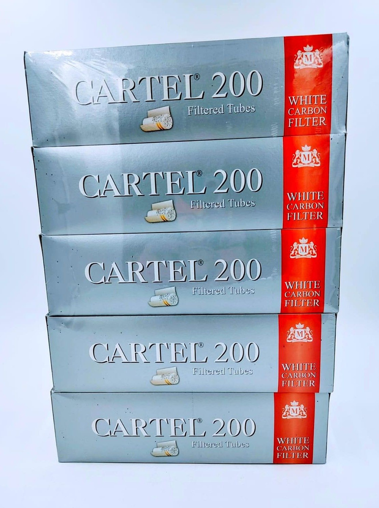 Гильзы с фильтром для сигарет CARTEL Premium Carbon Filter 200 штук, комплект 5 пачек 1000 штук  #1