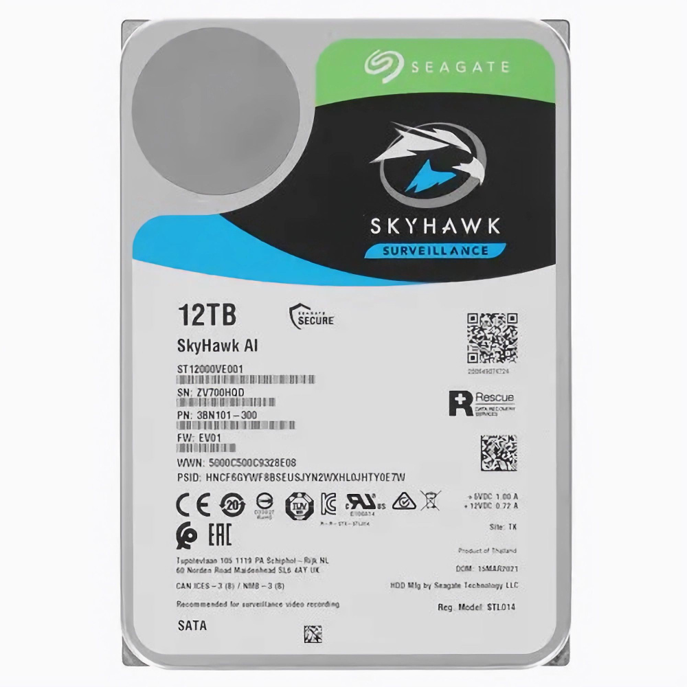 Seagate 12 ТБ Внутренний жесткий диск SkyHawk (ST12000VE001)  #1