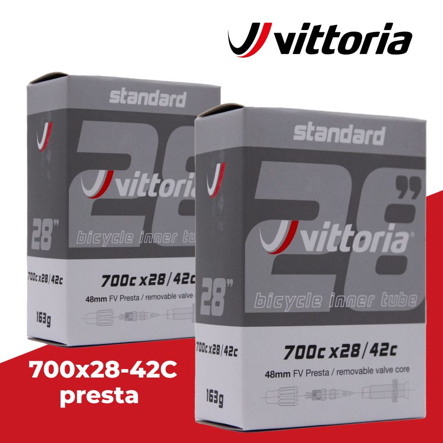 Велокамера Vittoria Road 700x28-42 0.9 мм вело ниппель Presta 48 мм (разборный) комплект 2 шт  #1