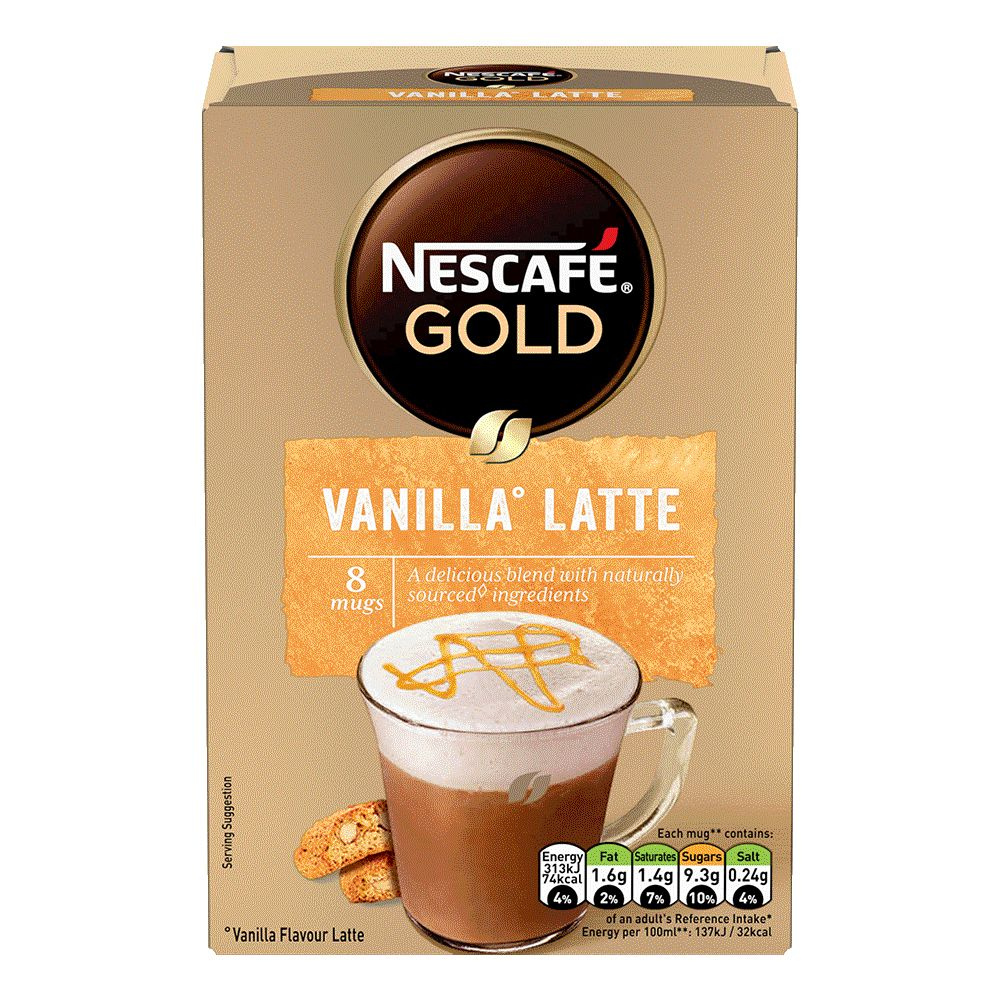 Кофе в пакетиках Nescafe Gold Vanilla Latte 8*18,5 г - купить с ...