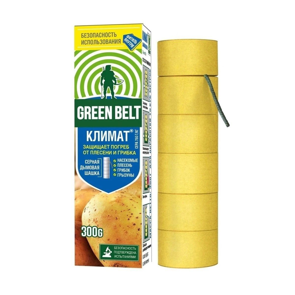 Серная шашка от плесени и грибка Green Belt Климат, 300г #1