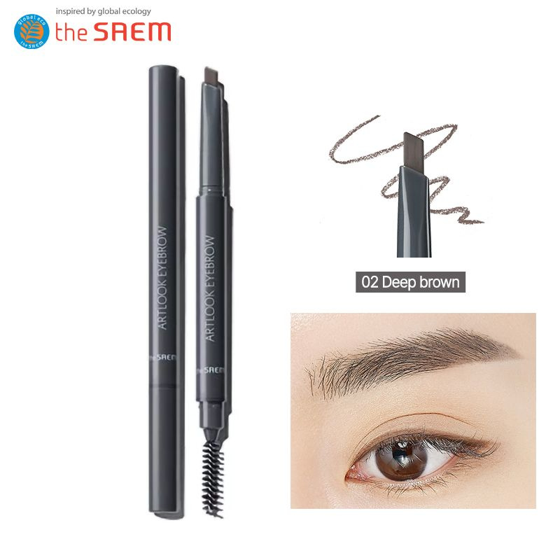 The Saem Saemmul Artlook Eyebrow ( 02 Deep Brown ), Карандаш для бровей с щеточкой,Корейская косметика #1