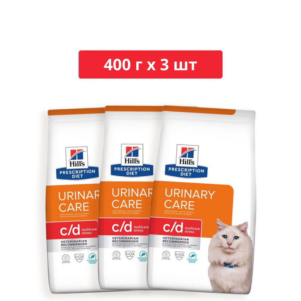 Корм для домашних животных Hill's Prescription Diet c/d Multicare Urinary Stress, с рыбой для кошек 400 #1