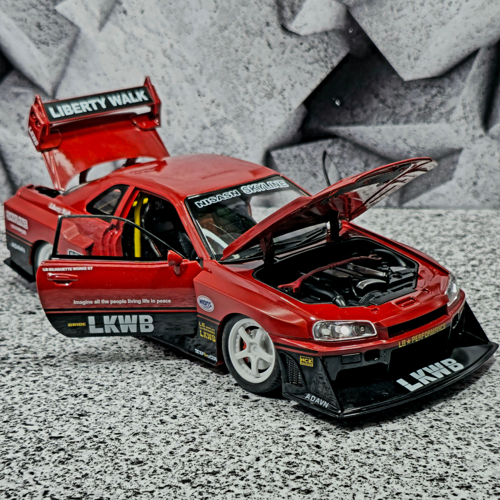 Коллекционная модель машинки Nissan Skyline GT-R R34 (Ниссан ГТР) масштаб 1:24  #1