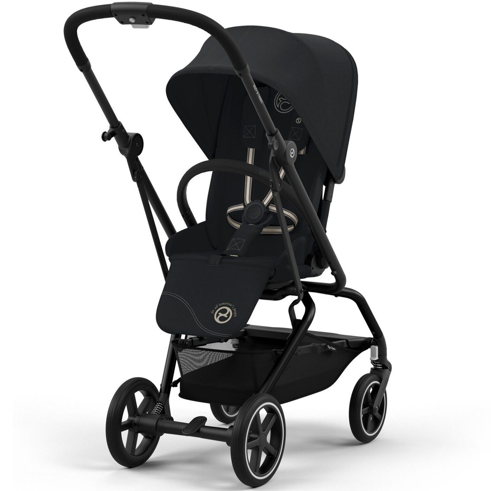 Коляска прогулочная Cybex Eezy S Twist Plus 2 BLK с дождевиком, цвет Magic Black черный, с рождения до #1