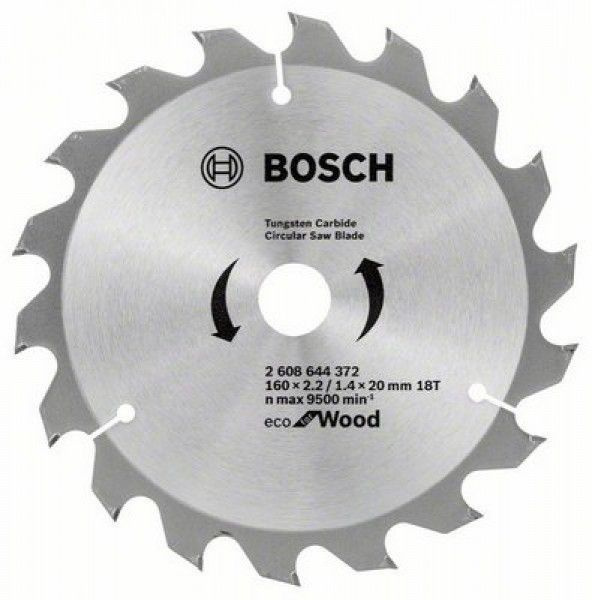 Пильный диск BOSCH ECO 160x20-18T по дереву (2608644372) #1