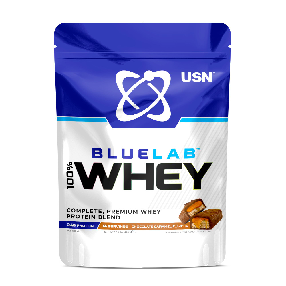 USN Сывороточный протеин Blue Lab 100% Premium Whey Chocolate Caramel 476 г, Шоколад-Карамель  #1