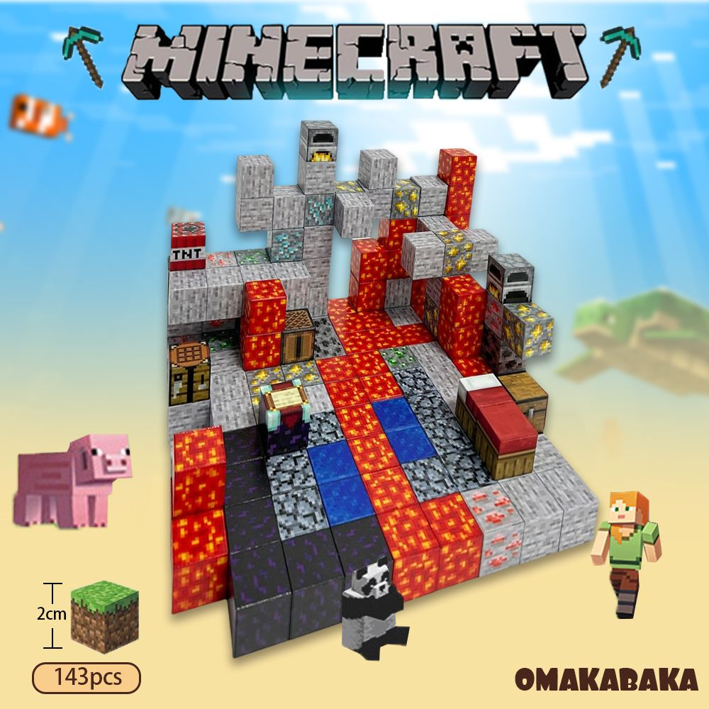 Магнитный Конструктор Майнкрафт набор детали фигурок Игрушка Minecraft My World ,Комплект из магнитных #1